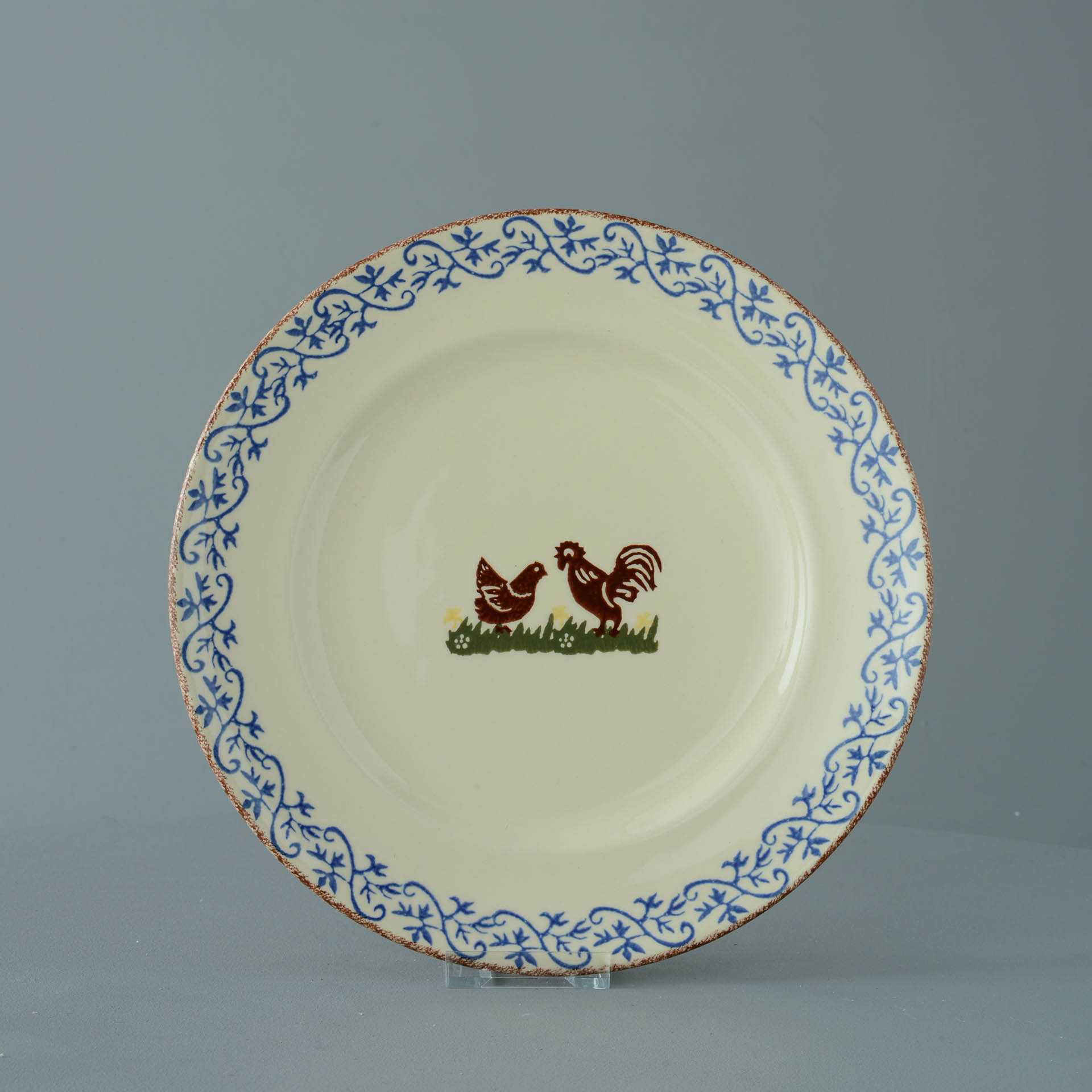 Cock & Hen Plate - Dinner Size