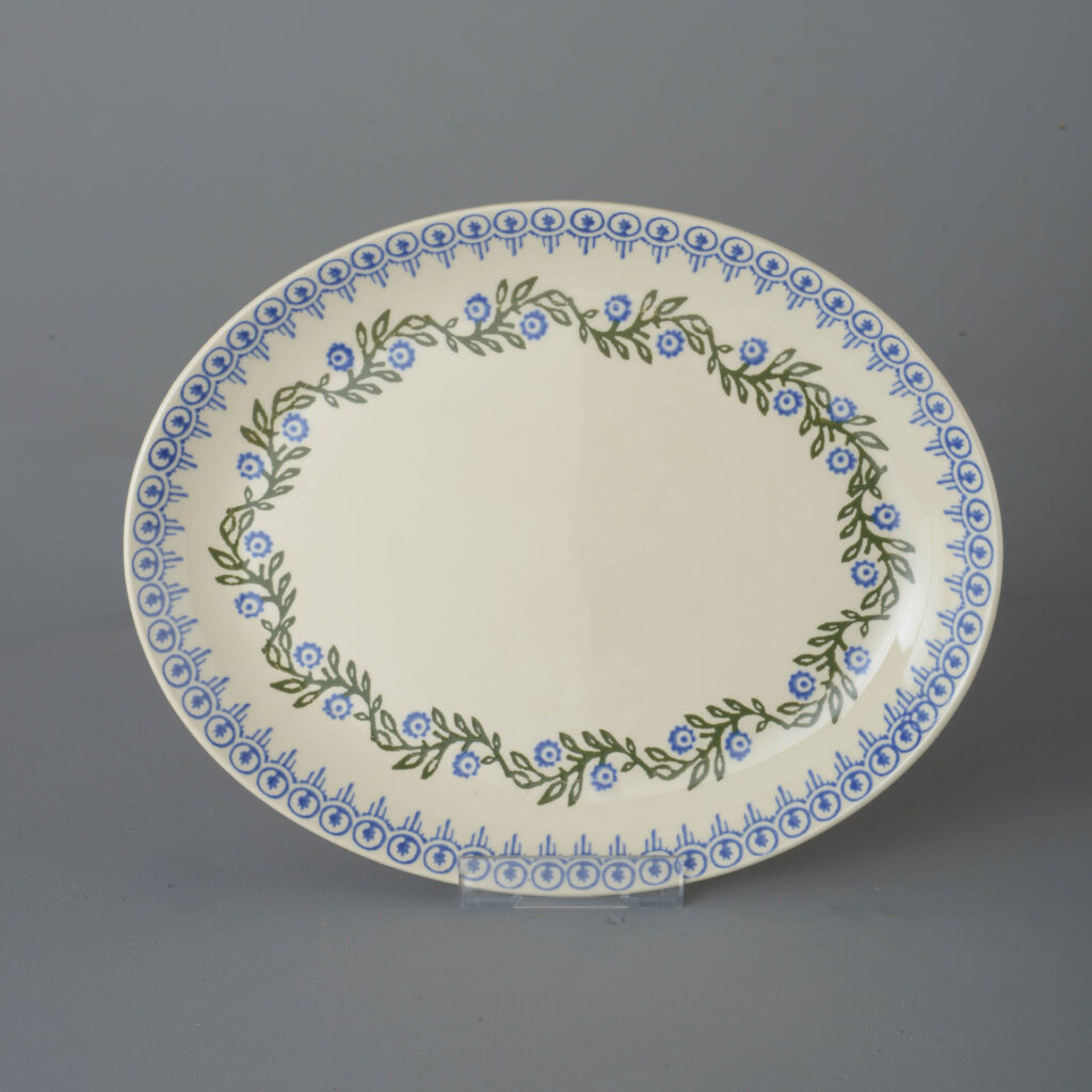 Floral Garland Oval Plate - Large