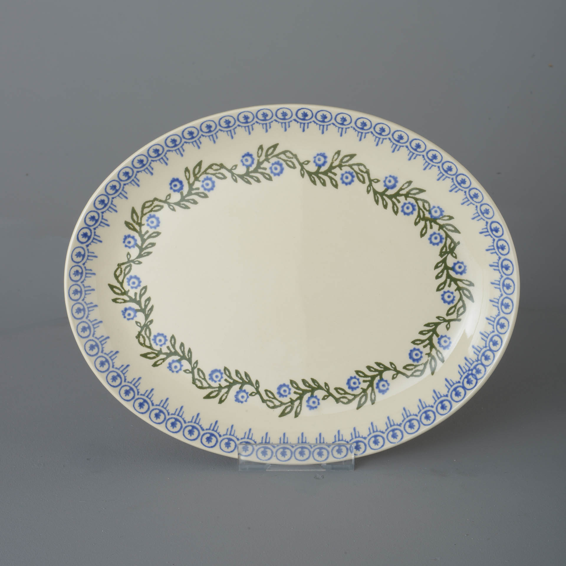 Floral Garland Oval Plate - Large