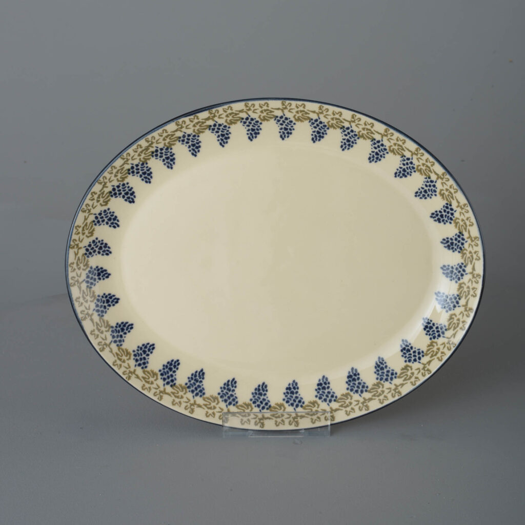 Grapes And Vine Oval Plate - Large