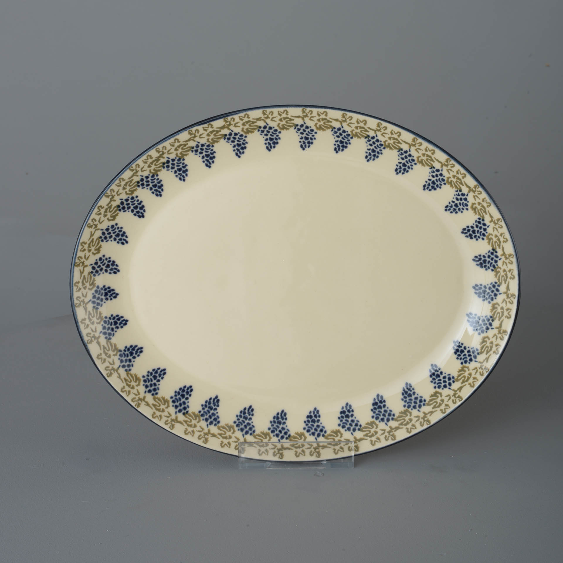 Grapes And Vine Oval Plate - Large
