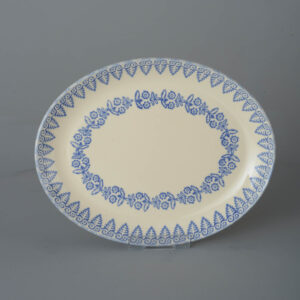 Lacey Blue Oval Plate - Large