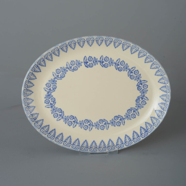 Lacey Blue Oval Plate – Large