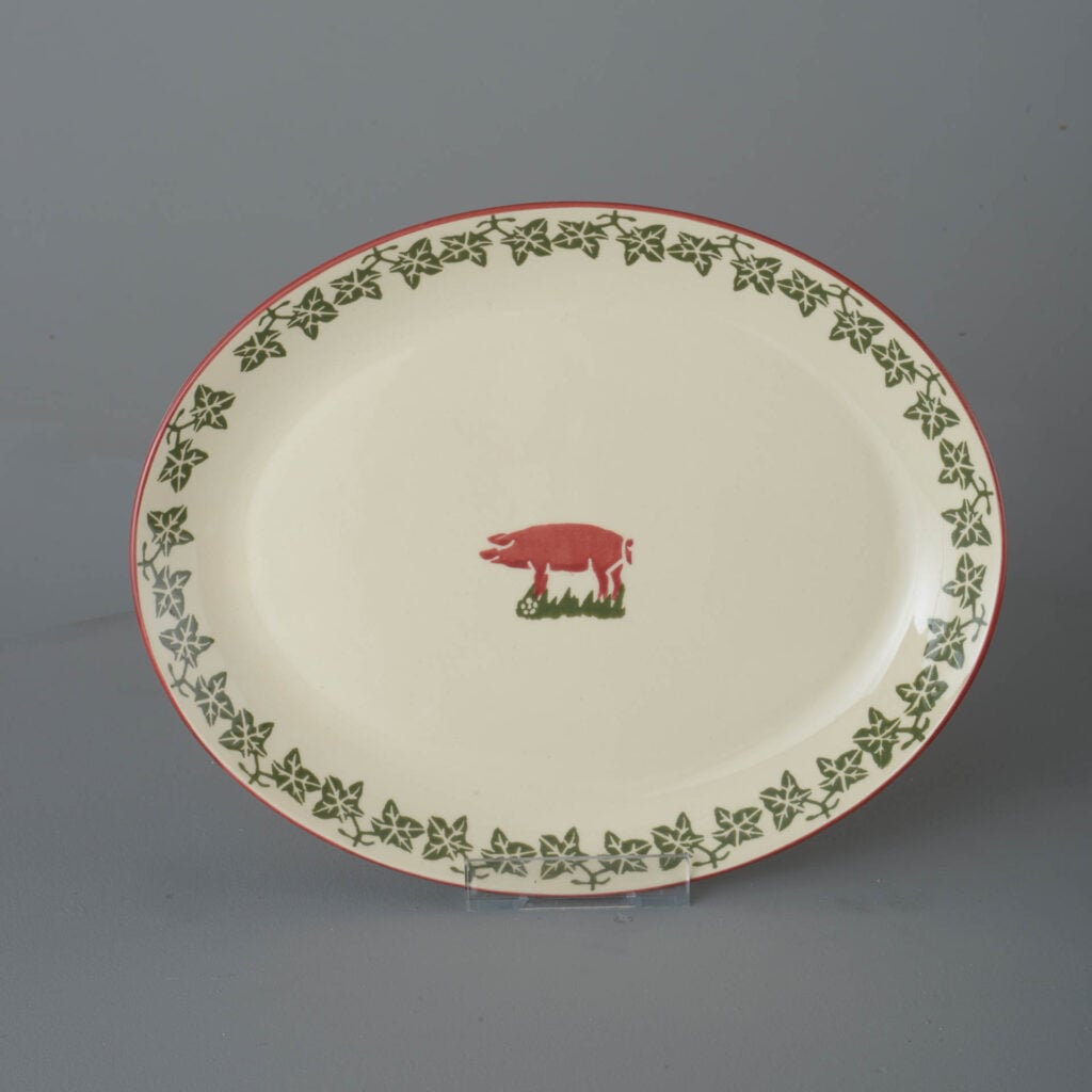 Pink Pig Oval Plate - Large