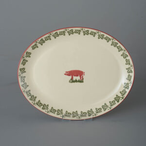 Pink Pig Oval Plate - Large