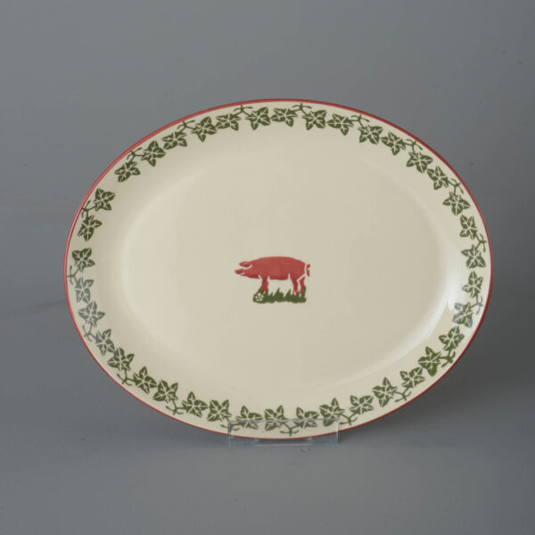 Pink Pig Oval Plate - Large