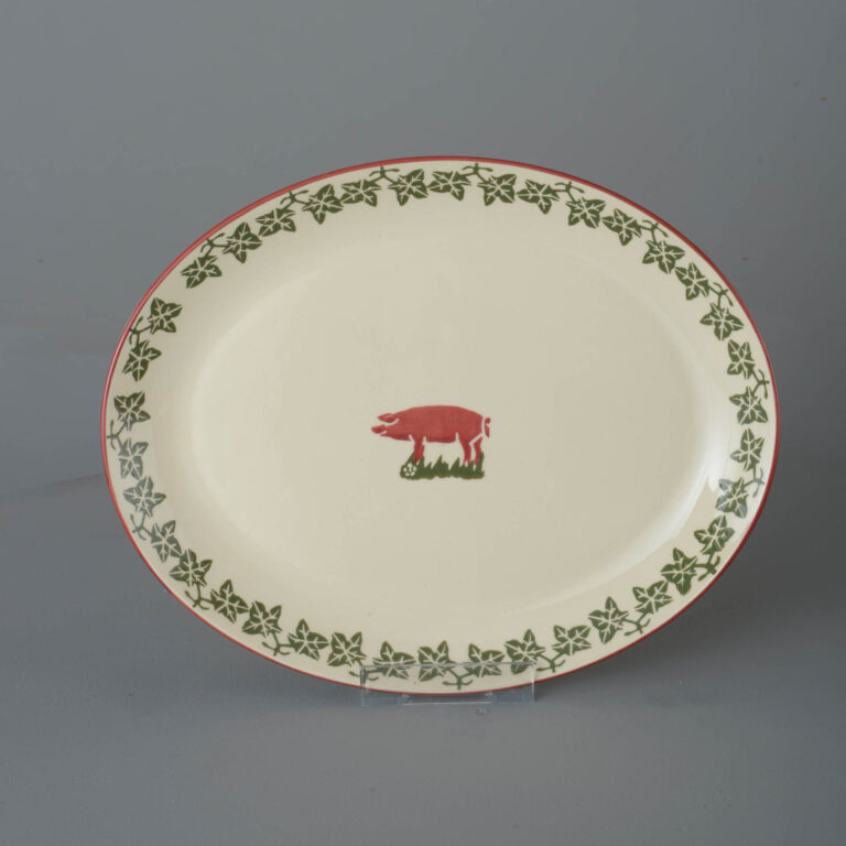 Pink Pig Oval Plate – Large