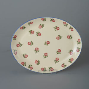 Scattered Rose Oval Plate - Large