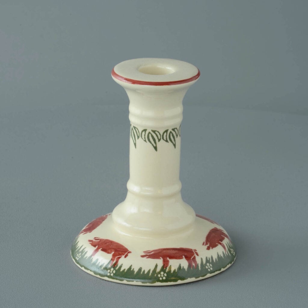 Pink Pig Candlestick