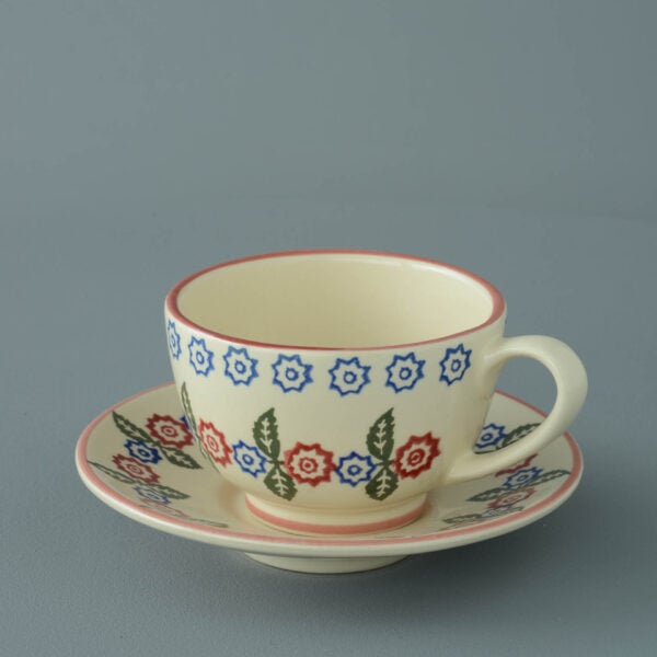 Victorian Floral Cup & Saucer - Breakfast Size