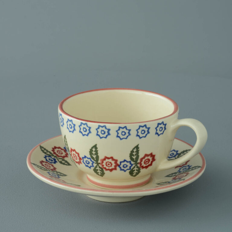 Victorian Floral Cup & Saucer – Breakfast Size