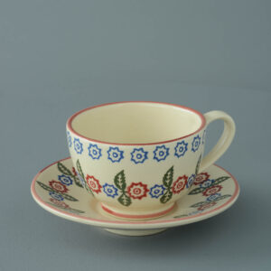 Victorian Floral Cup & Saucer - Breakfast Size