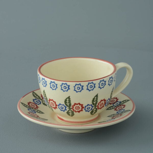 Victorian Floral Cup & Saucer - Breakfast Size