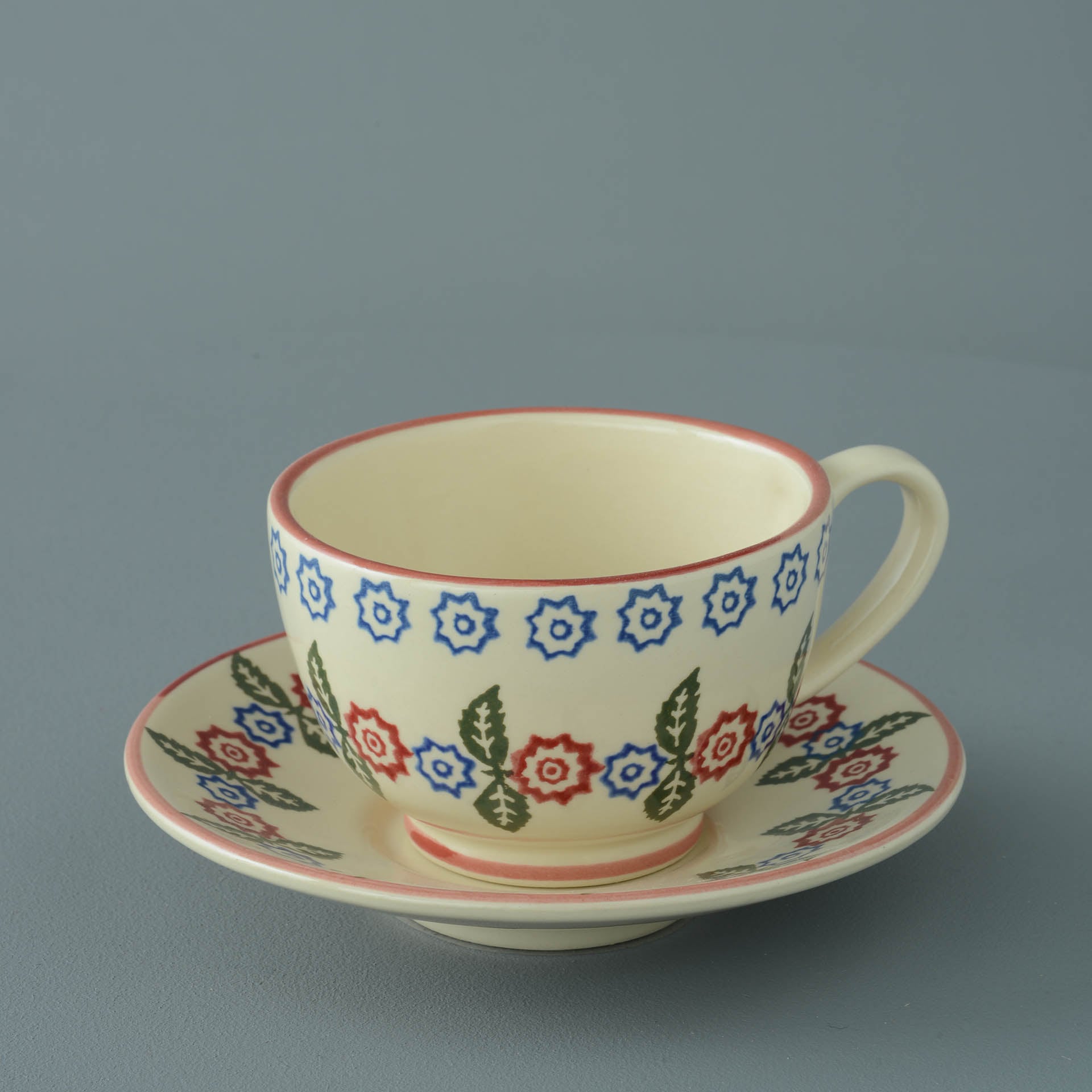 Victorian Floral Cup & Saucer - Breakfast Size