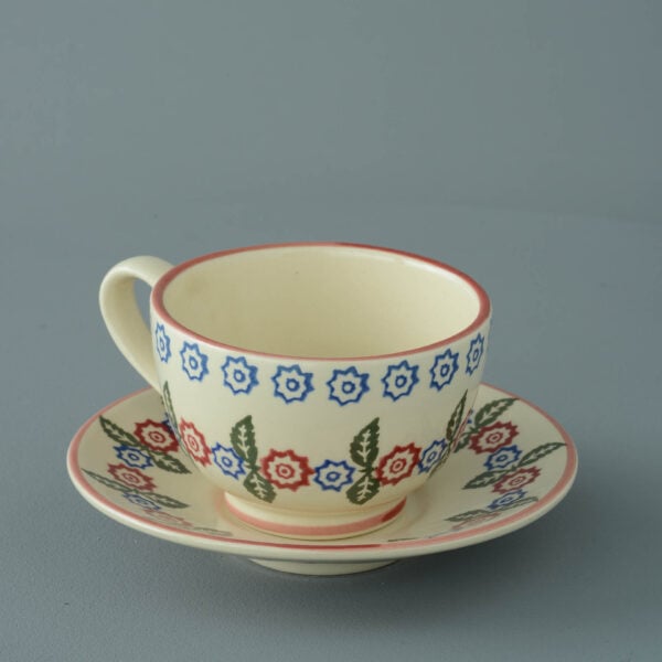 Victorian Floral Cup & Saucer - Breakfast Size
