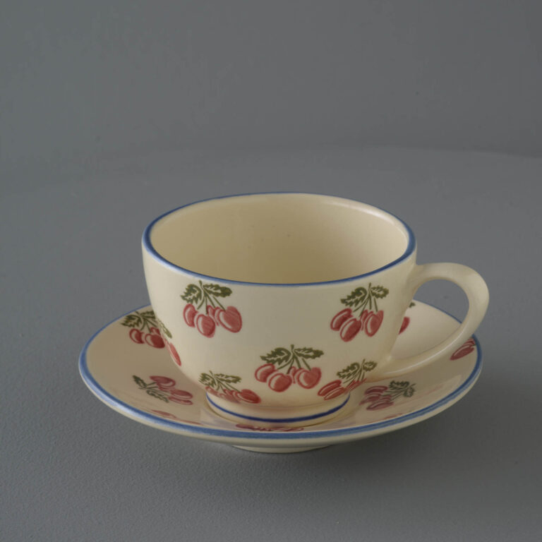 Cherry Cup & Saucer – Breakfast Size