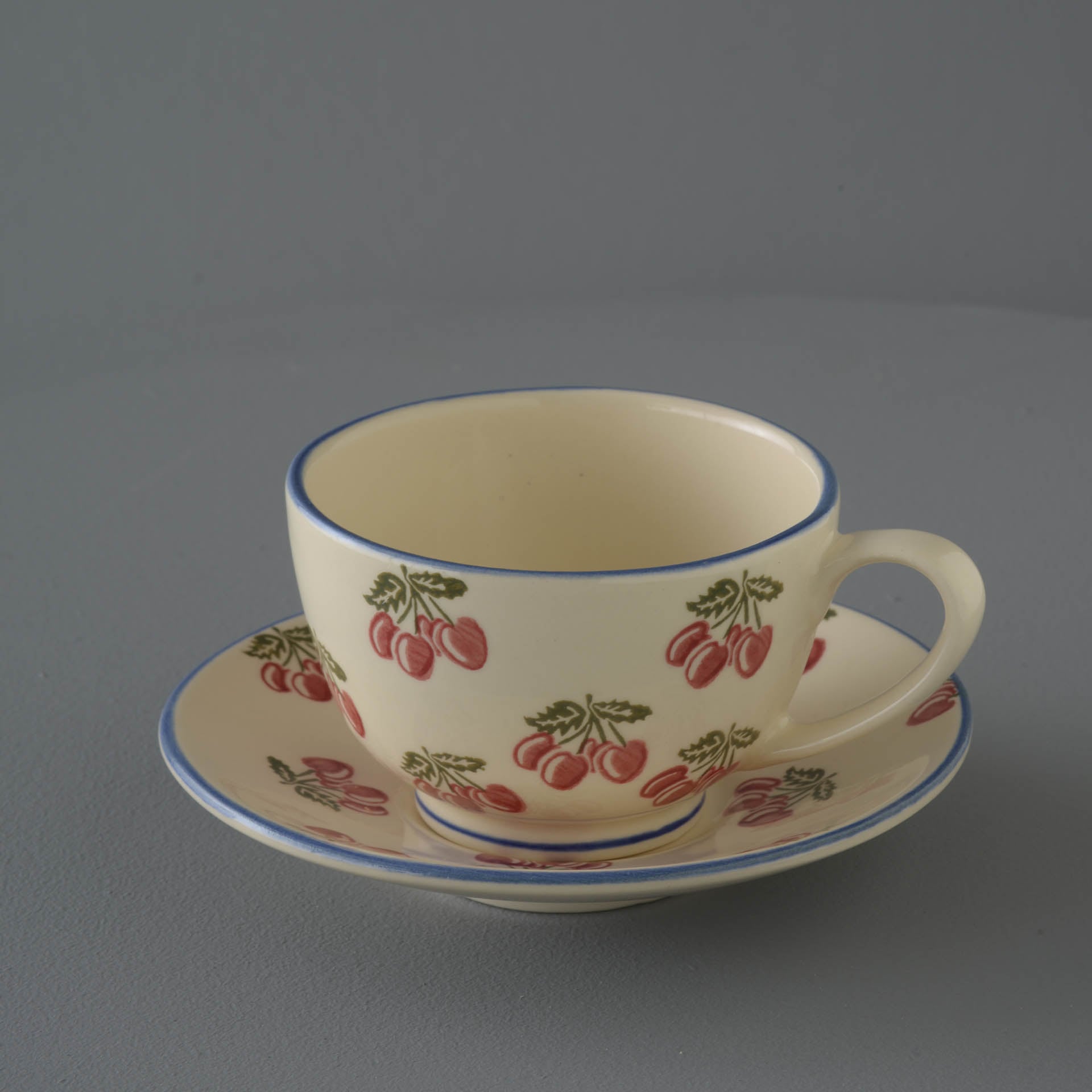 Cherry Cup & Saucer - Breakfast Size