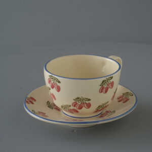 Cherry Cup & Saucer - Breakfast Size