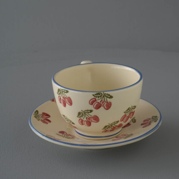 Cherry Cup & Saucer - Breakfast Size