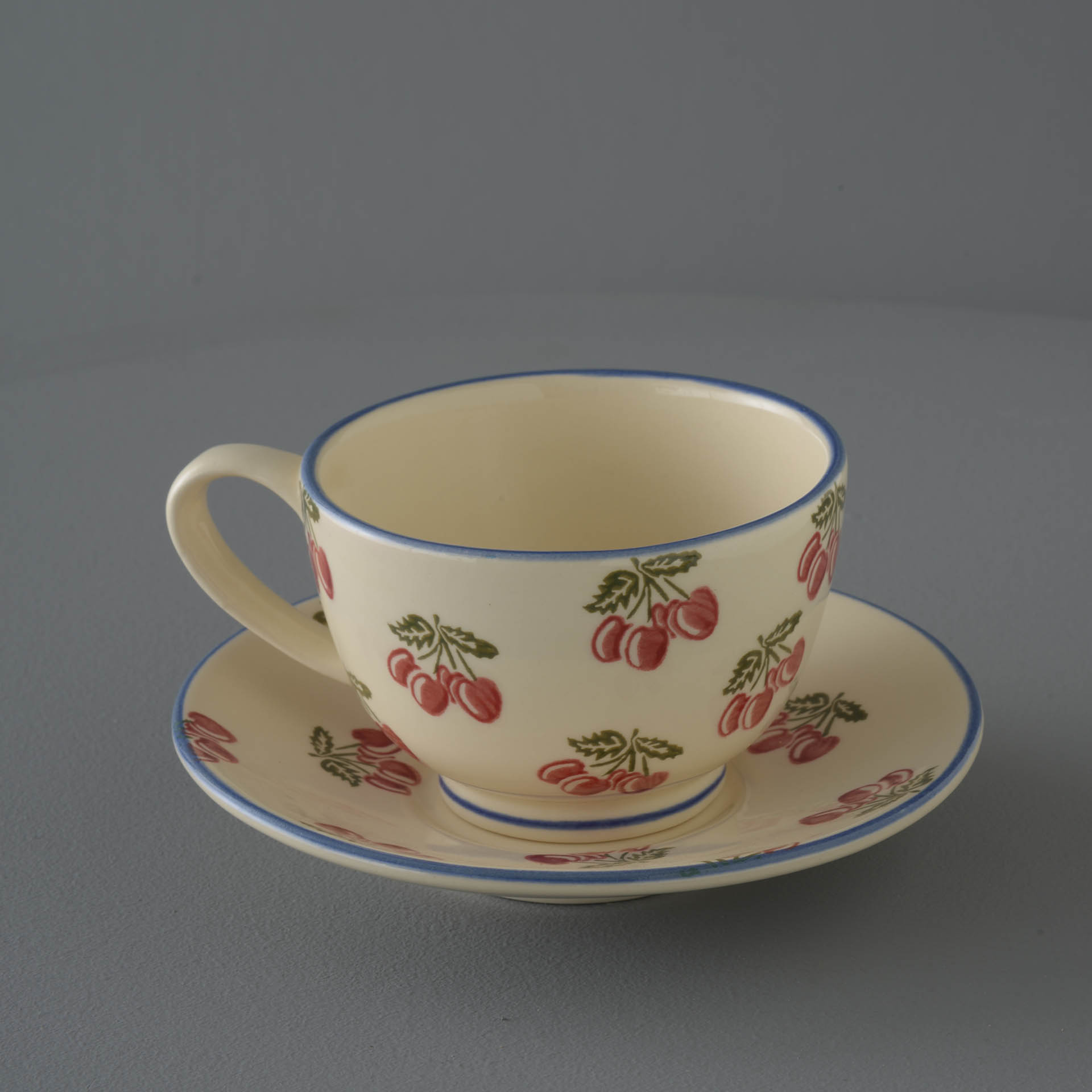 Cherry Cup & Saucer - Breakfast Size
