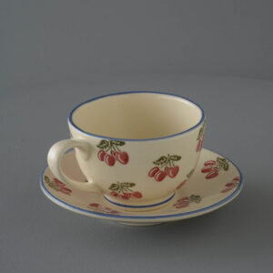 Cherry Cup & Saucer - Breakfast Size