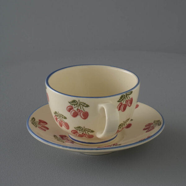 Cherry Cup & Saucer - Breakfast Size