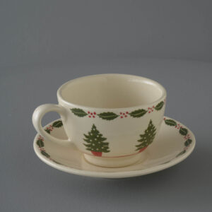 Christmas Tree Cup & Saucer - Breakfast Size