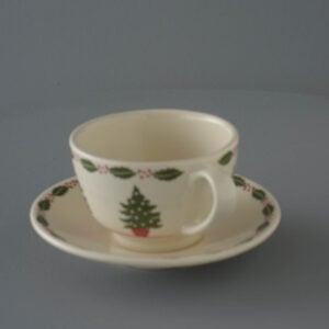Christmas Tree Cup & Saucer - Breakfast Size