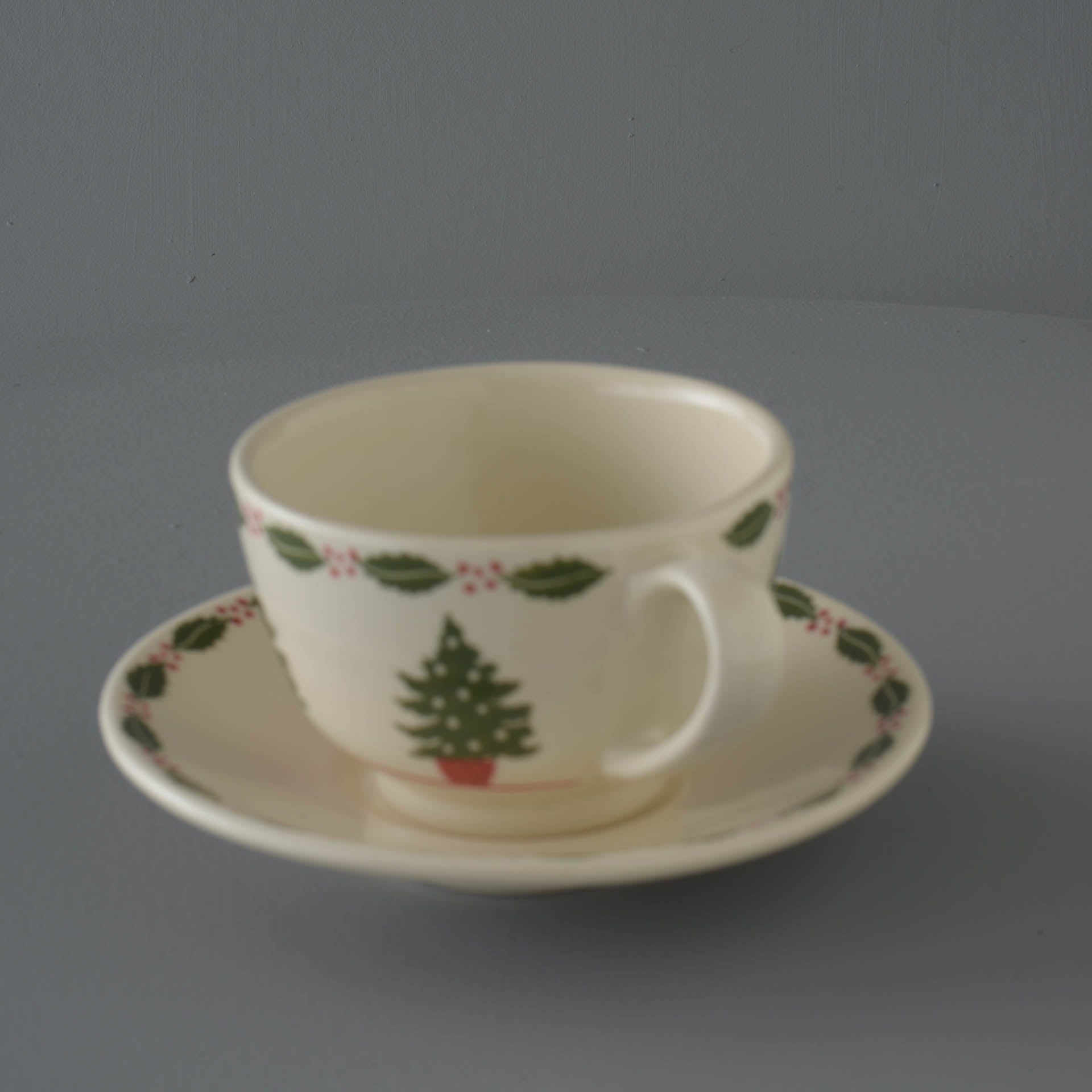 Christmas Tree Cup & Saucer - Breakfast Size
