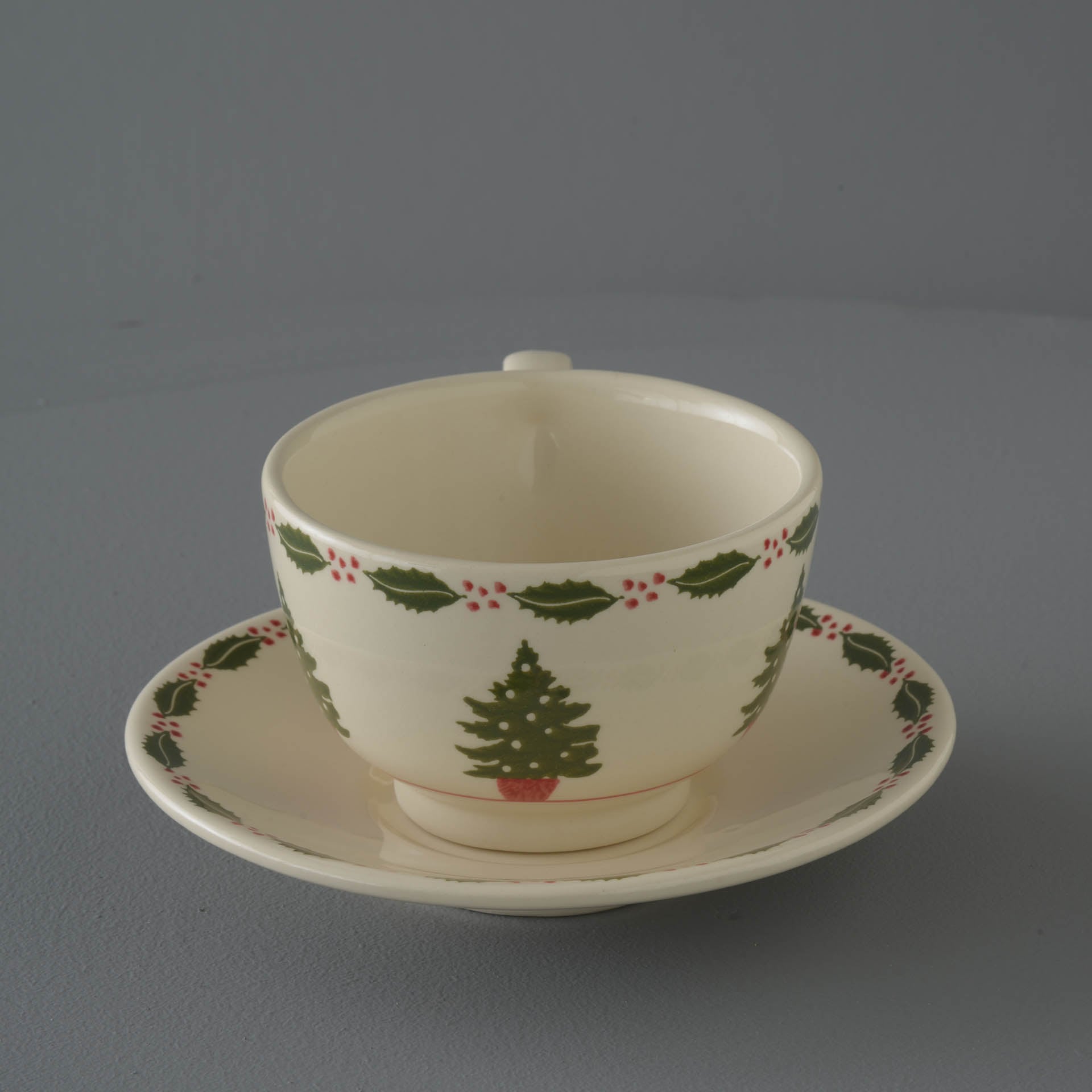 Christmas Tree Cup & Saucer - Breakfast Size