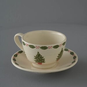 Christmas Tree Cup & Saucer - Breakfast Size