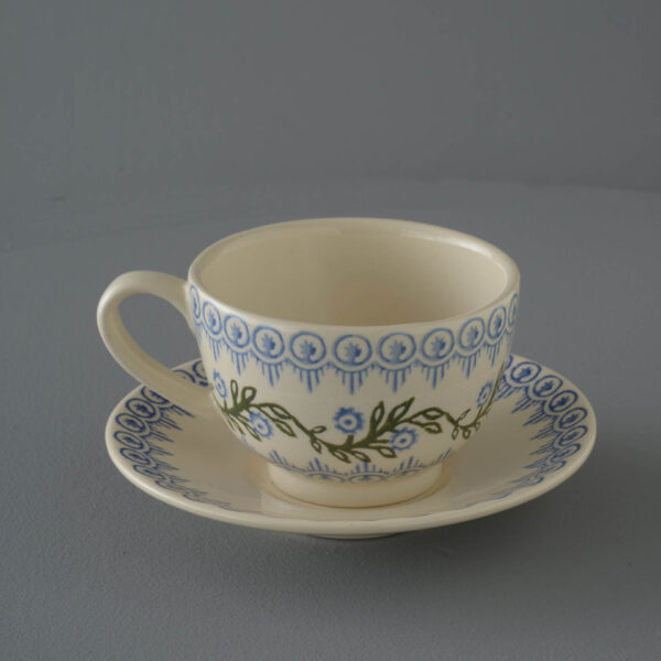 Floral Garland Cup & Saucer - Breakfast Size