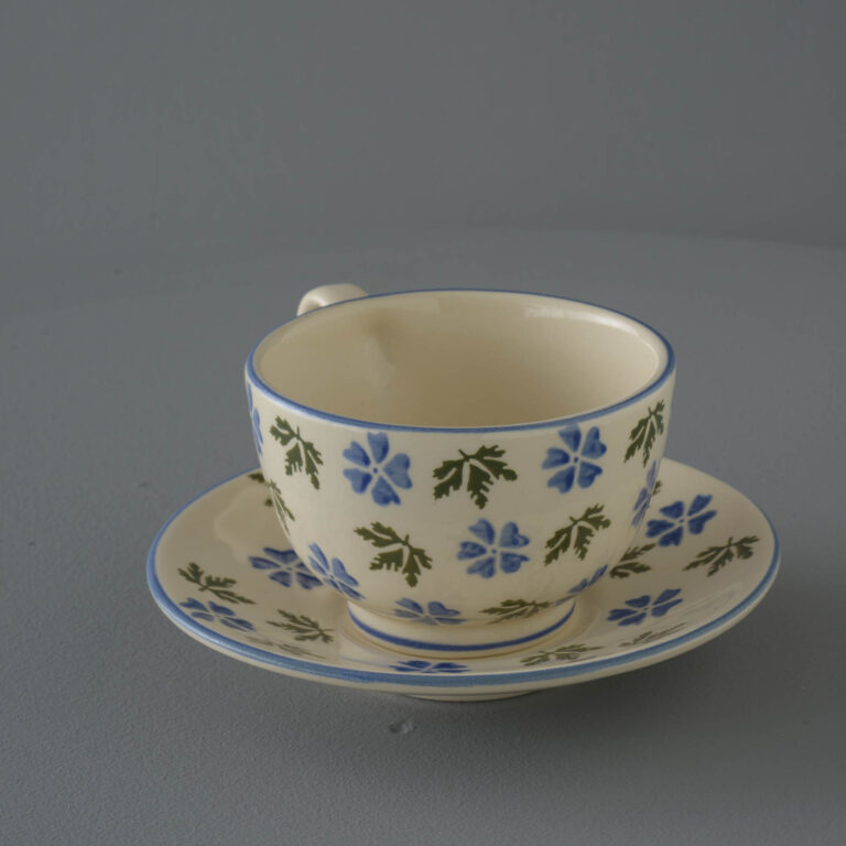 Geranium Cup & Saucer – Breakfast Size