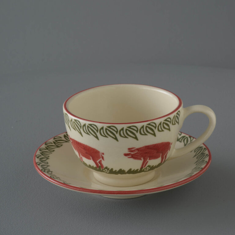 Pink Pig Cup & Saucer – Breakfast Size