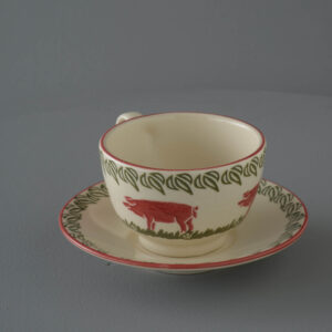 Pink Pig Cup & Saucer - Breakfast Size