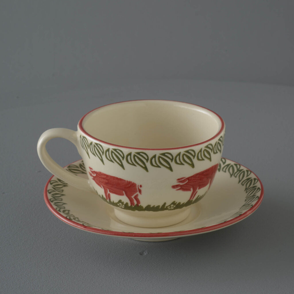 Pink Pig Cup & Saucer - Breakfast Size