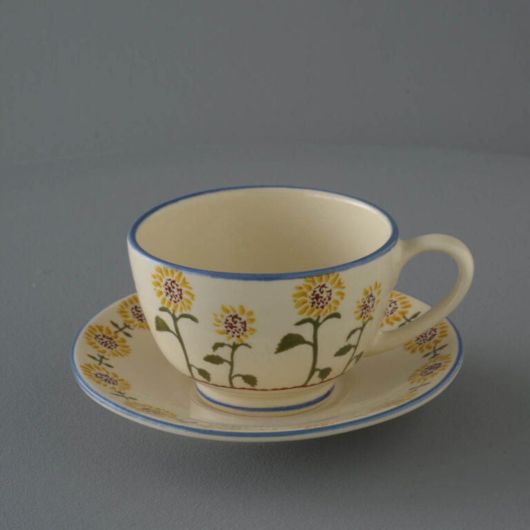 Sunflower Cup & Saucer – Breakfast Size