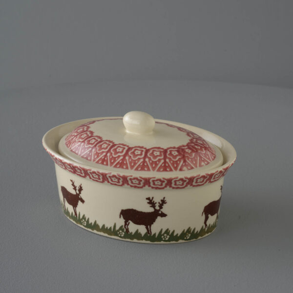 Reindeer Butter dish oval