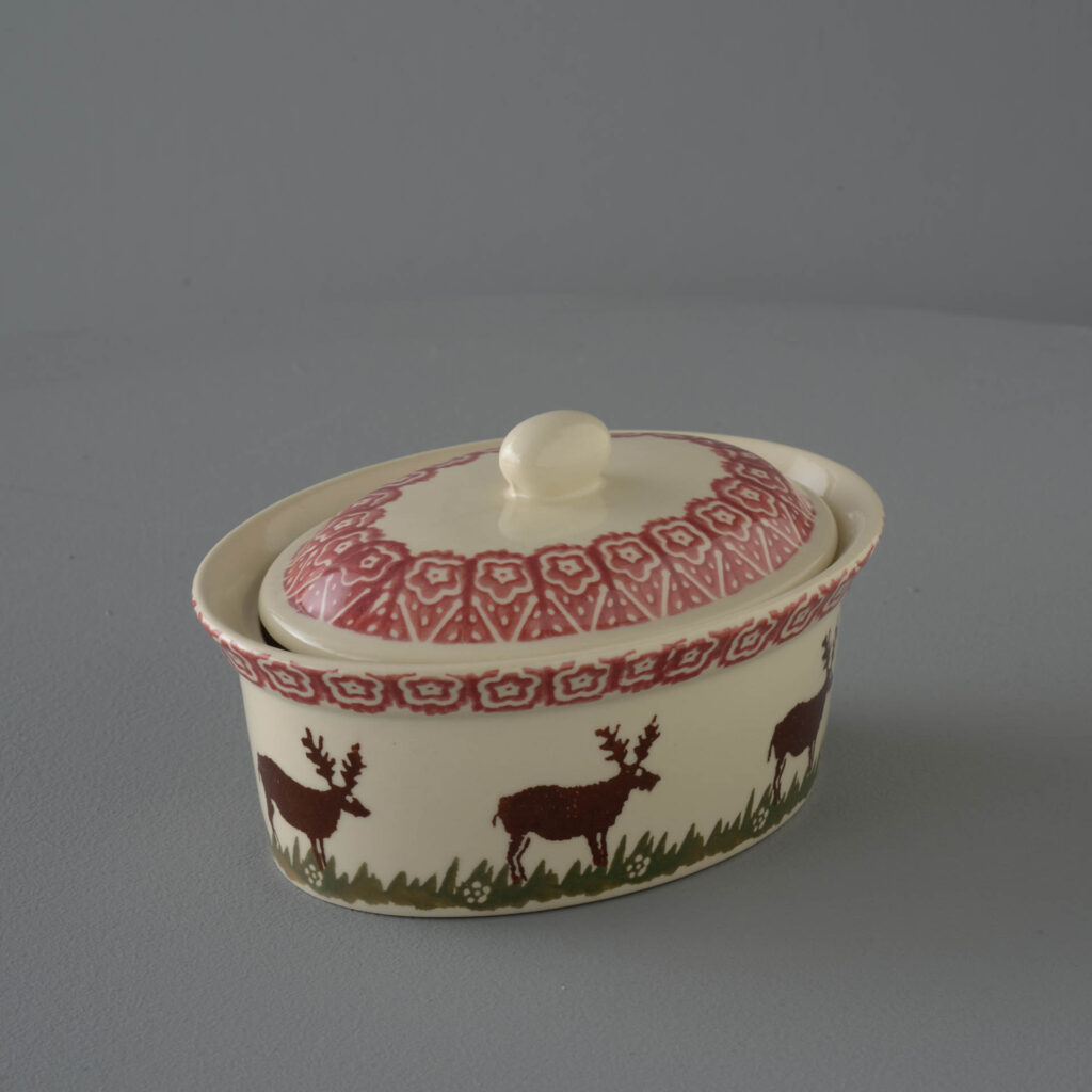 Reindeer Butter dish oval