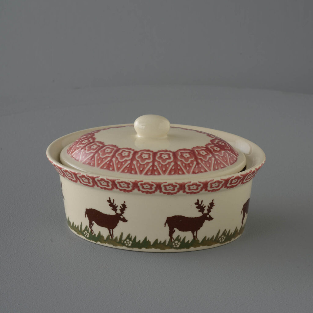 Reindeer Butter dish oval