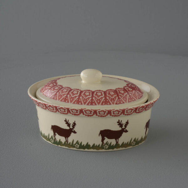 Reindeer Butter dish oval