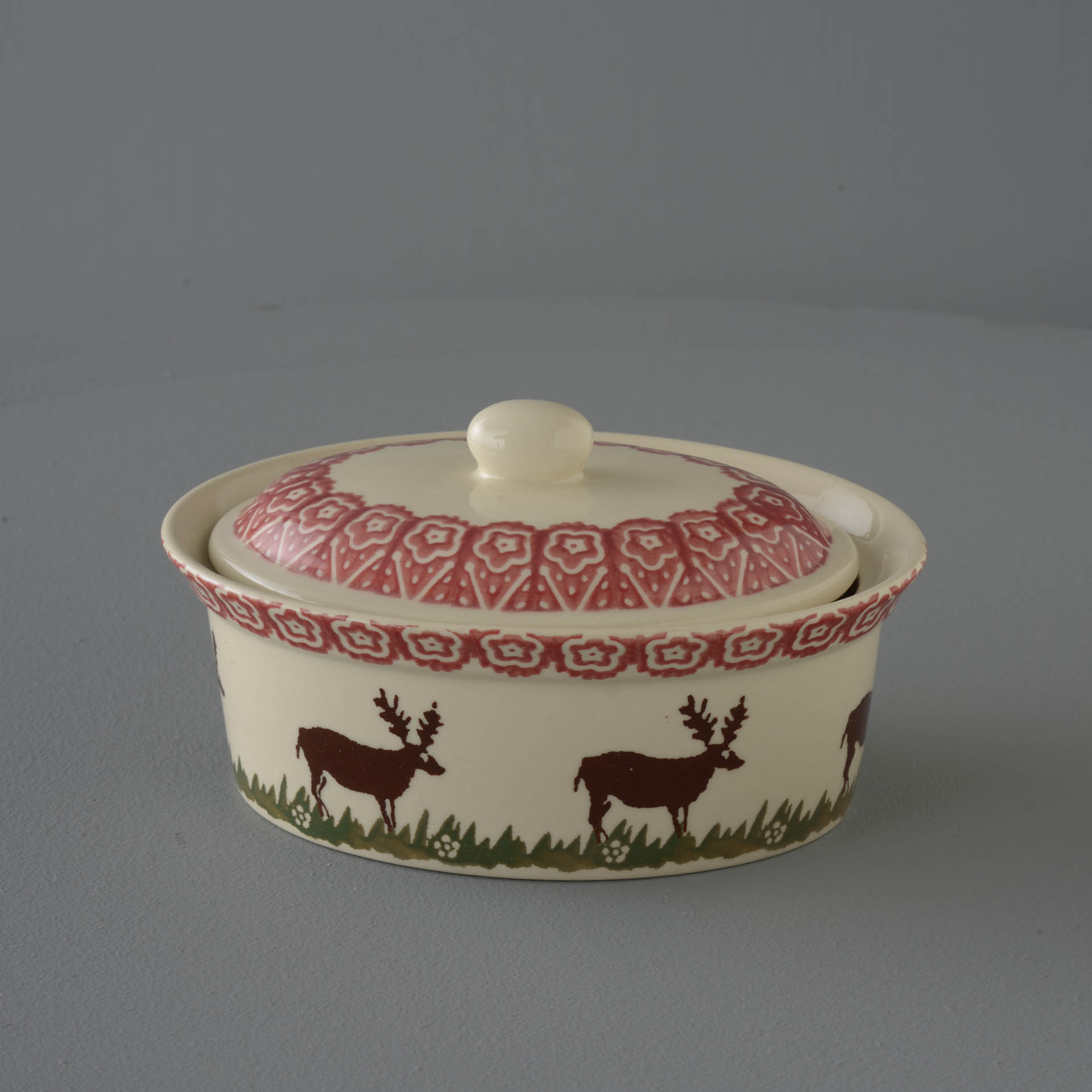 Reindeer Butter dish oval