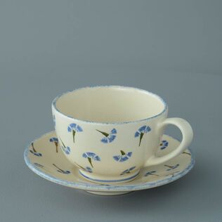 Cup & Saucer Breakfast Size Cornflower