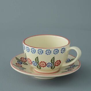 Cup & Saucer Breakfast Size Victorian Floral