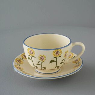 Cup & Saucer Breakfast Size Sunflower