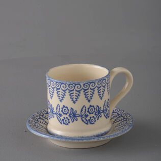 Mug & Saucer Small Lacey Blue