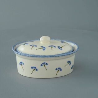 Butter dish oval Medium Cornflower