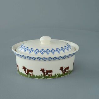 Butter dish oval Medium Cow