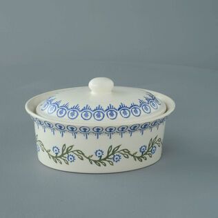 Butter dish oval Medium Floral Garland