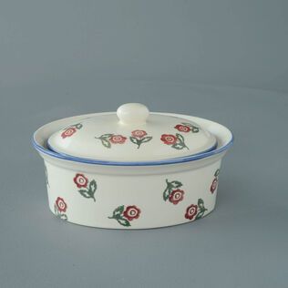 Butter dish oval Medium Scattered Rose